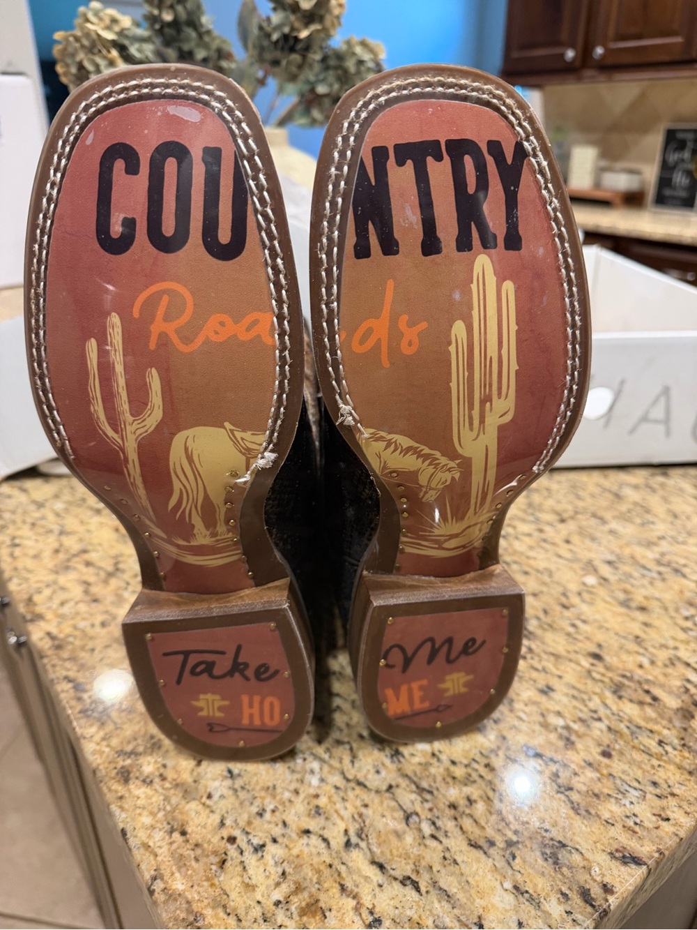 Tin Haul Brown and Tan Country Roads Heel Boots